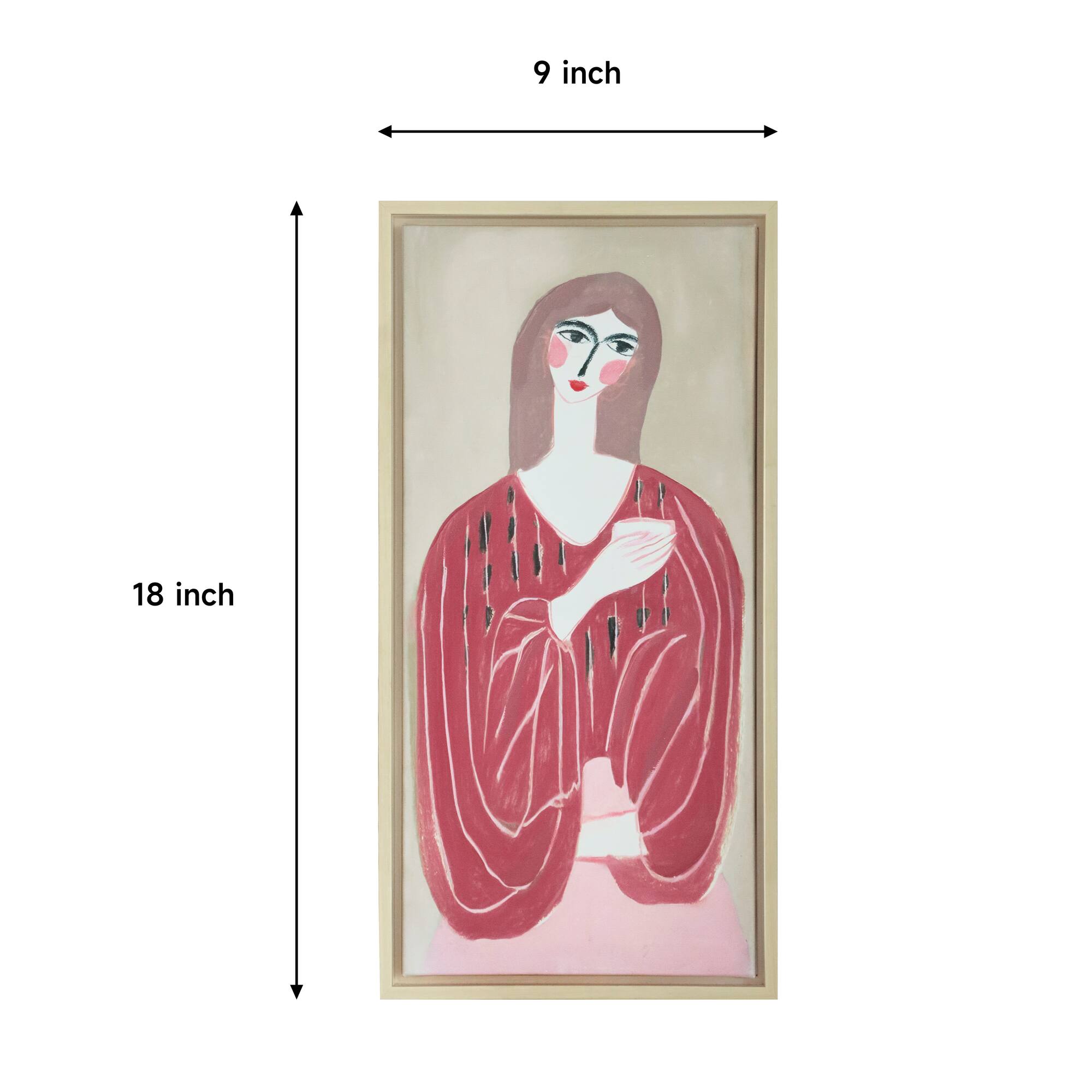 9" x 18" Pink-Brown Lady Wall Décor by Ashland®